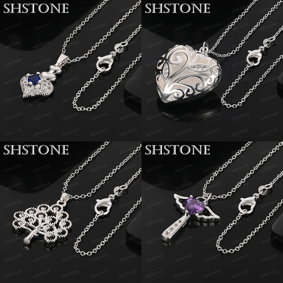 

Изысканное ожерелье из стерлингового серебра 925 пробы с сердцем дерева AAA и цирконием в виде креста для женщин, 16-30 дюймов, цепочка для свадьбы, вечеринки, дня рождения, ювелирные изделия