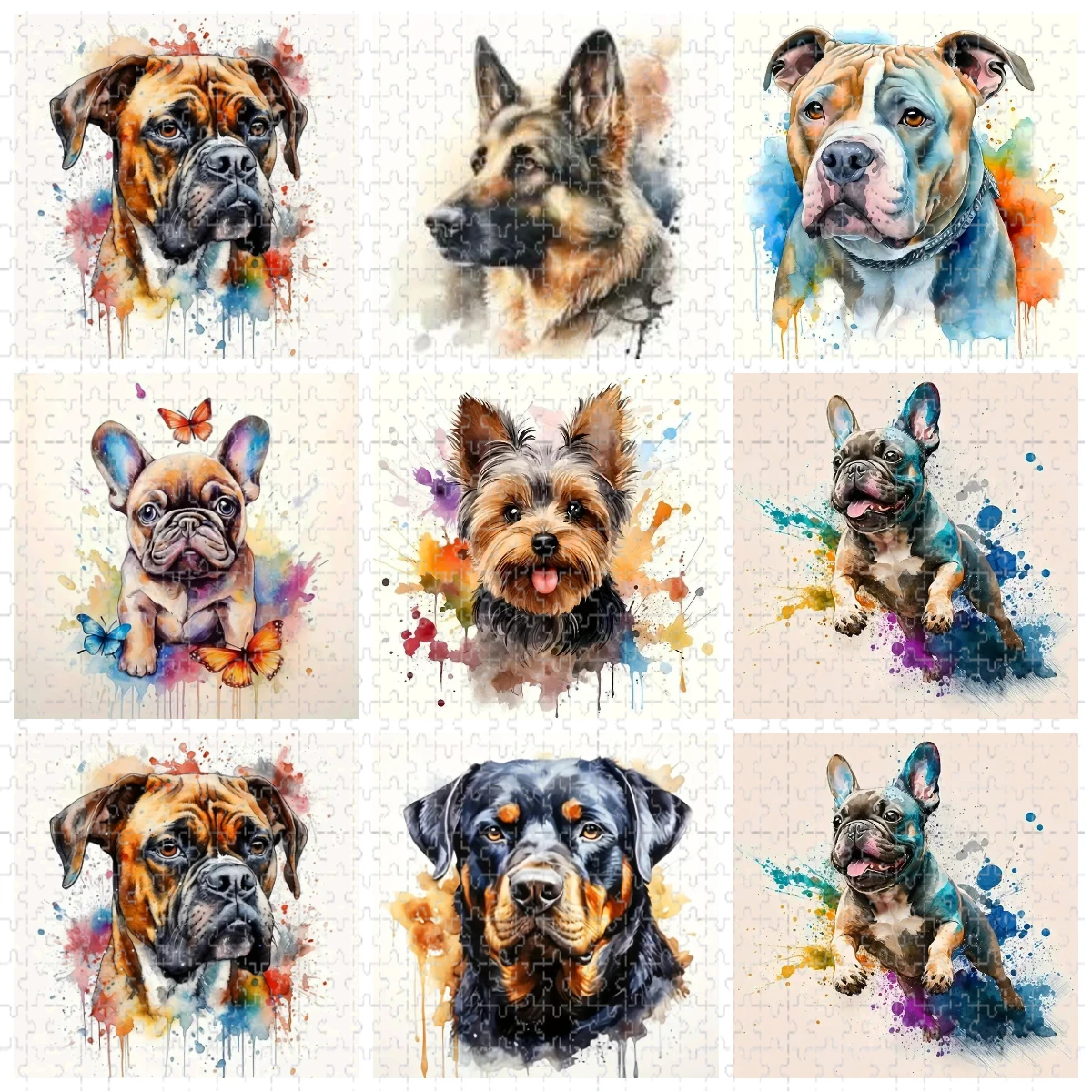 

Animal Dog 1024 PCS Jigsaw Puzzles Challenging Family Activity Games for Gameroom Bedroom Livingroom