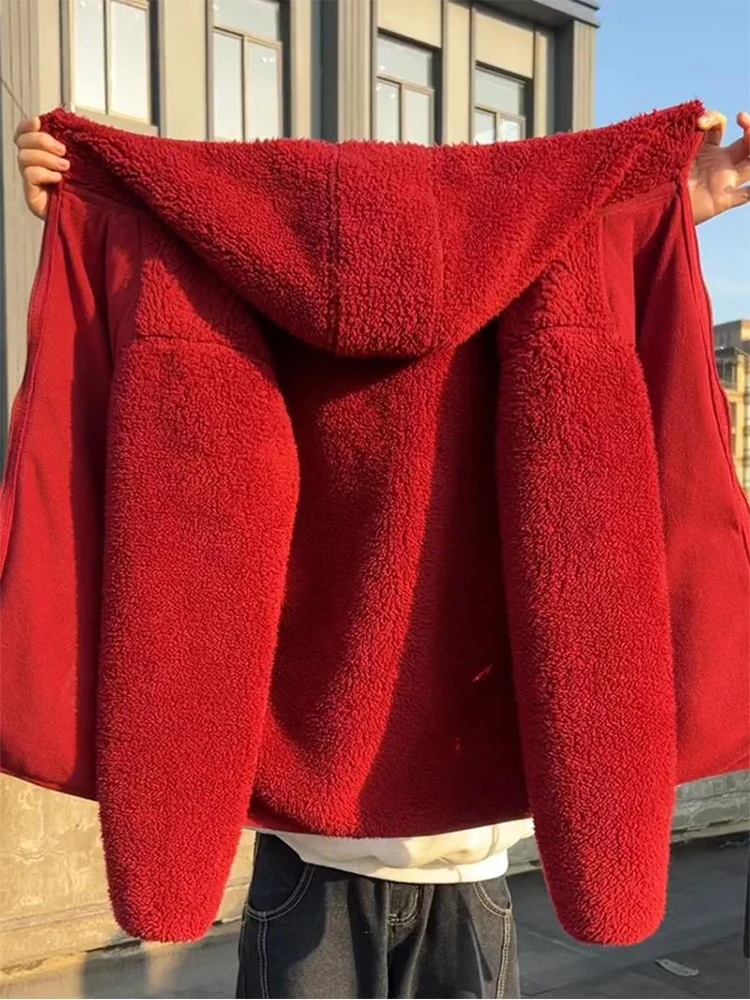 

Мужская утепленная хлопковая куртка на флисовой подкладке с капюшоном, зимнее теплое пальто для защиты от холода, на молнии, повседневное, с длинными рукавами