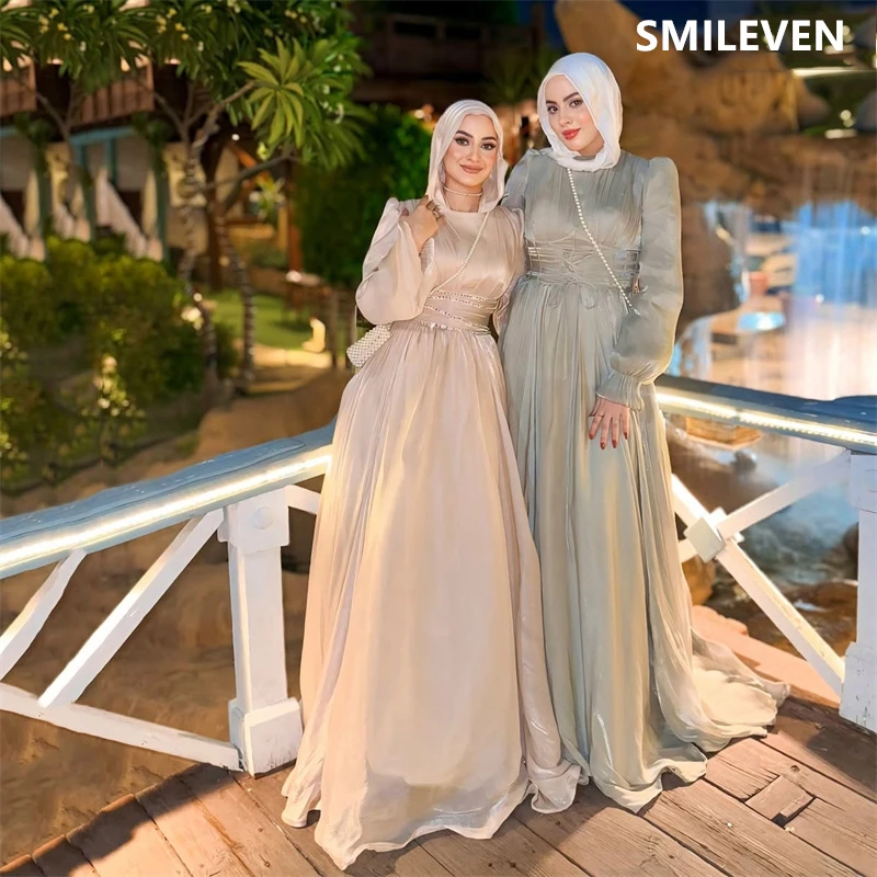 

Smileven A-line Tulle Prom Dress Sexy Long Sleeves Evening Gowns Backless Cocktail Party Dresses Customized Gift 2025