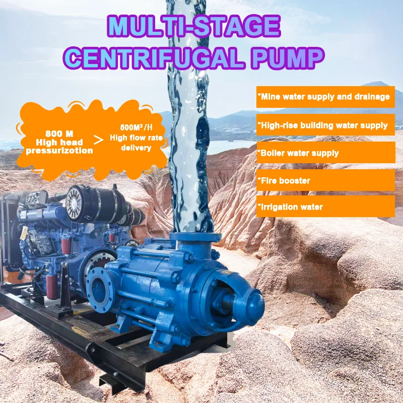 Horizontal Multistage Centrifugal Pump High Flow High Pressure Water Pump for Mining Irrigation Long Distance Water Supply