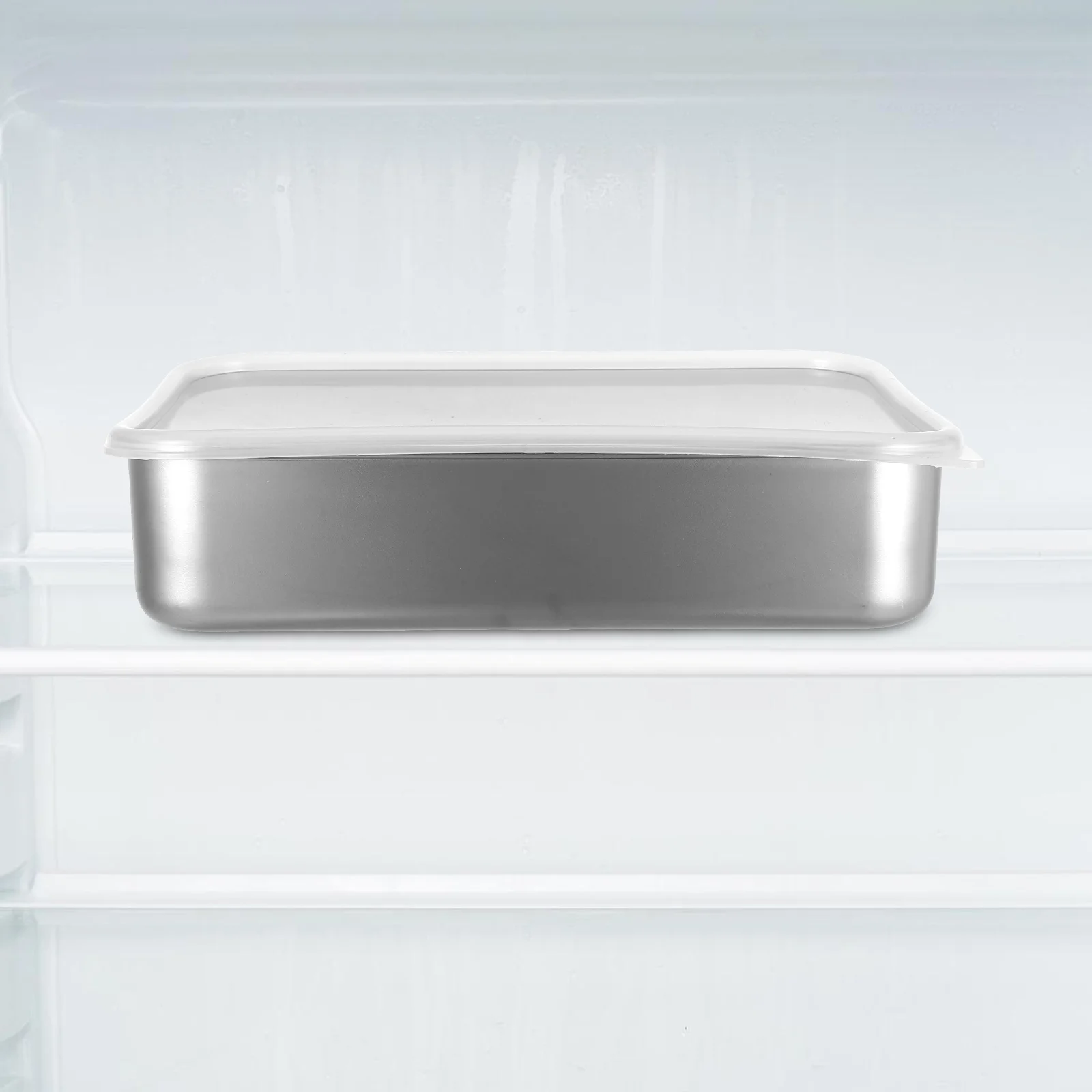 

1Set Refrigerator Dumpling Box Stainless Steel Crisper Food Storage Container Multi-Function Fridge Organizer Bin