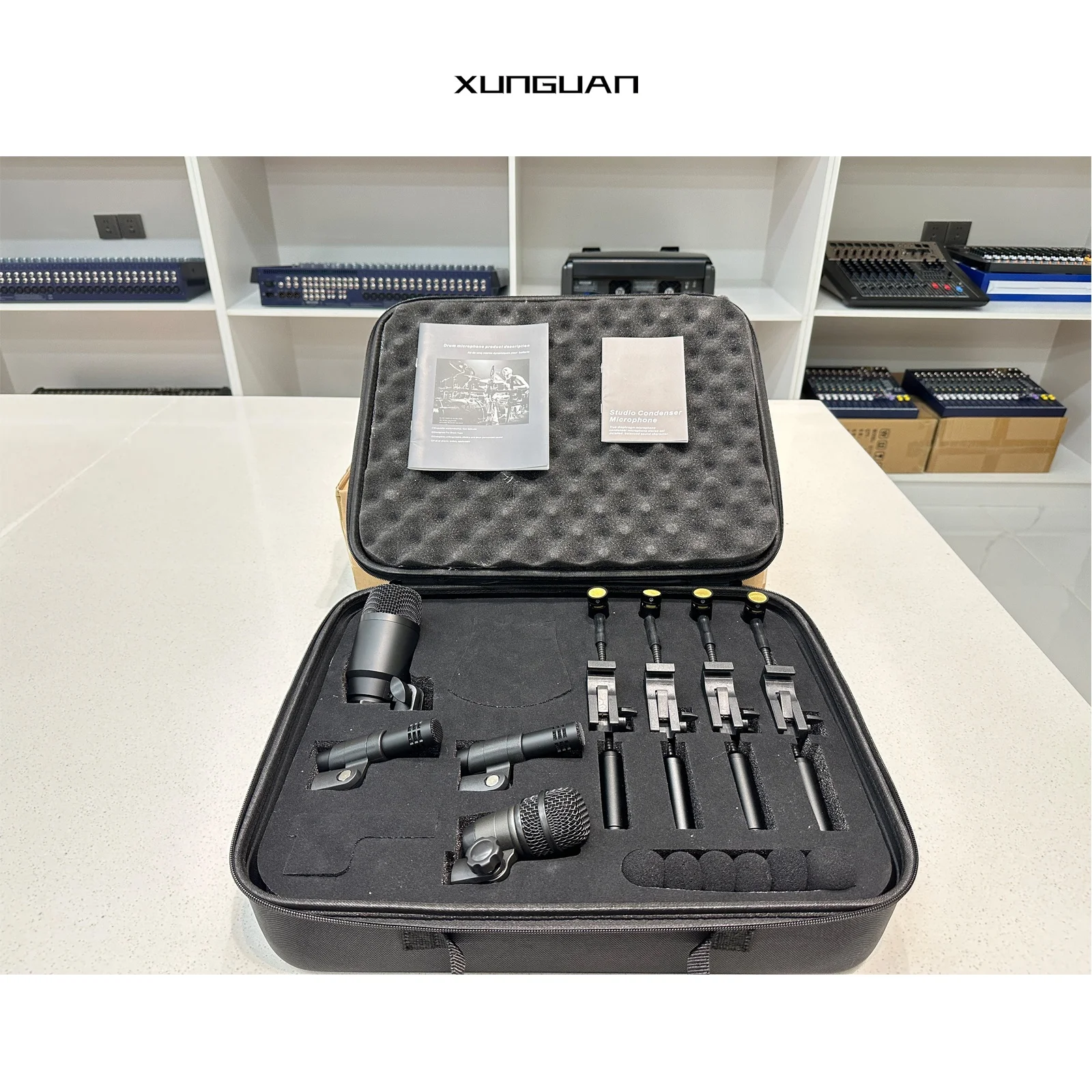 

TDS7-XLR Metal True Diaphragm Condenser and Dynamic Drum Kit Microphone 7 Pieces/Set with Plastic Case