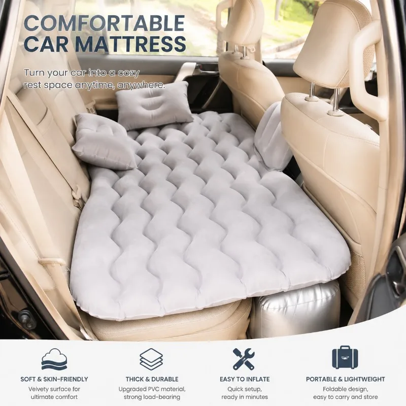 Inflatable Camping Mat – Portable Air Mattress for Car Back Seat, Outdoor Travel, and Multi-Use Sofa Cushion
