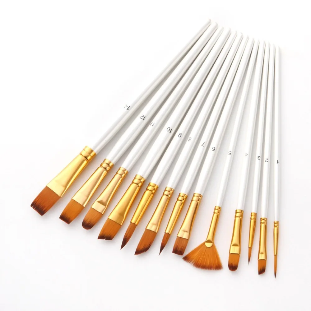 

BOSOBO Paint Brushes Set, Round Pointed Tip Paintbrushes Nylon Hair Artist Acrylic Paint Brushes for Acrylic Oil Watercolor,