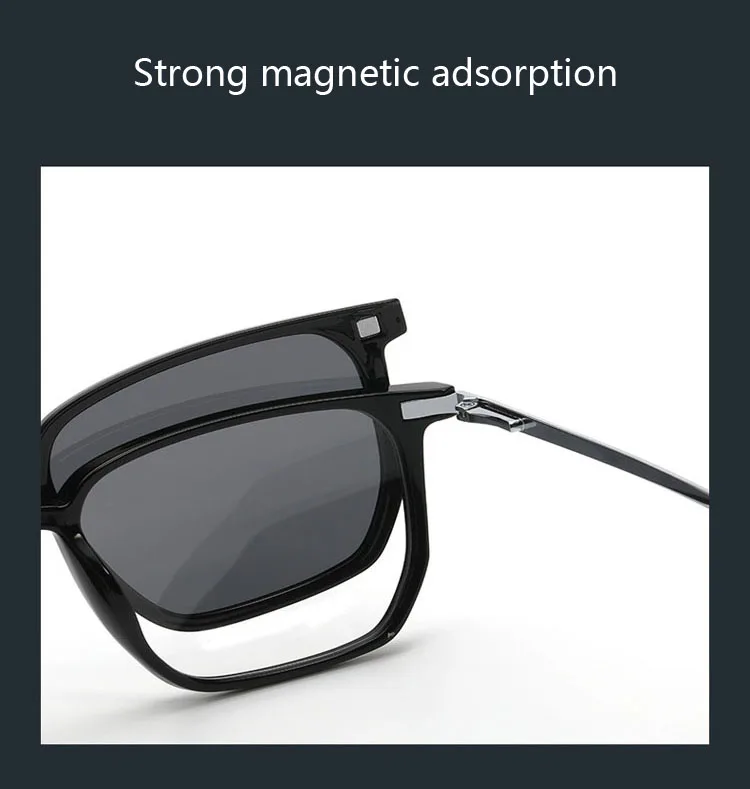 Transparente Brille Magnet Sonnenbrille Clip gespiegelt Magnet clip auf Brille rosa Rezept Myopie Brille Rahmen lila – Detail 3