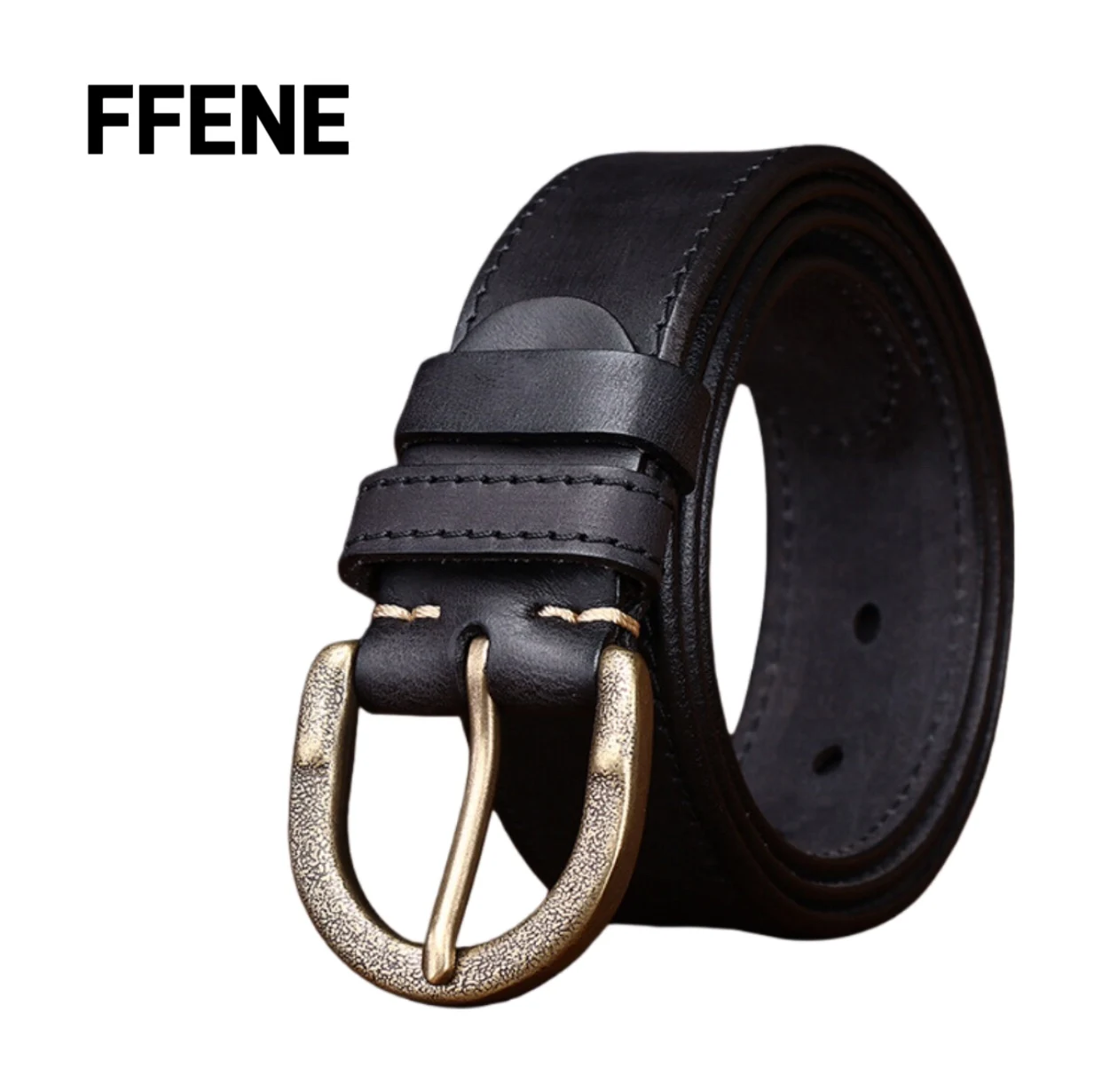 

3.8CM wide couple's new retro distressed matte belt, men's genuine leather, American-style buckle,first-layer cowhide jeans belt