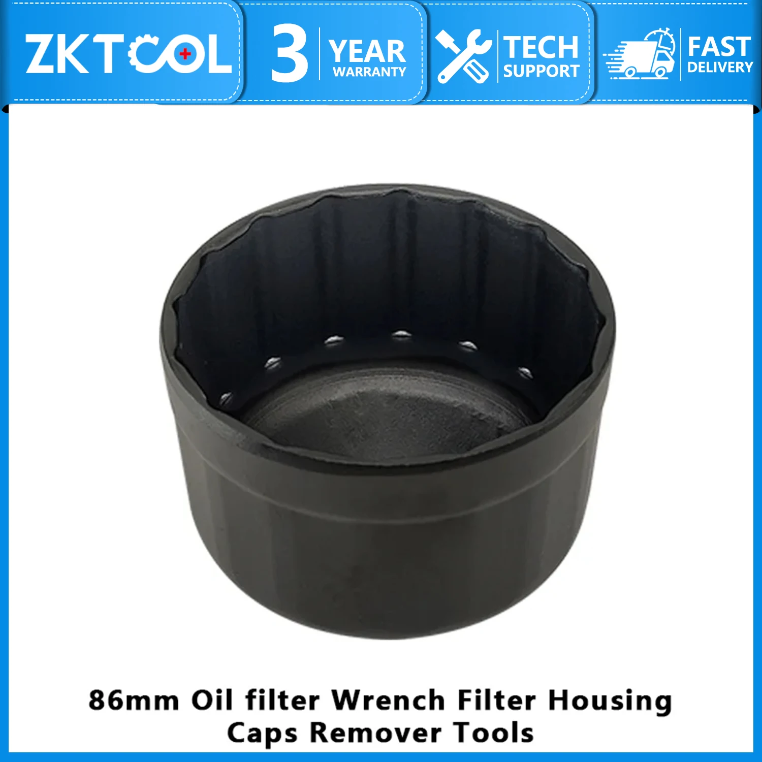 Automotive Oil Filter Cartridge Wrench, 86mm, 16 Pin, Removable Cover, Replacement Tools ,Apply to bmw Volvo,Repair Sleeve Tool