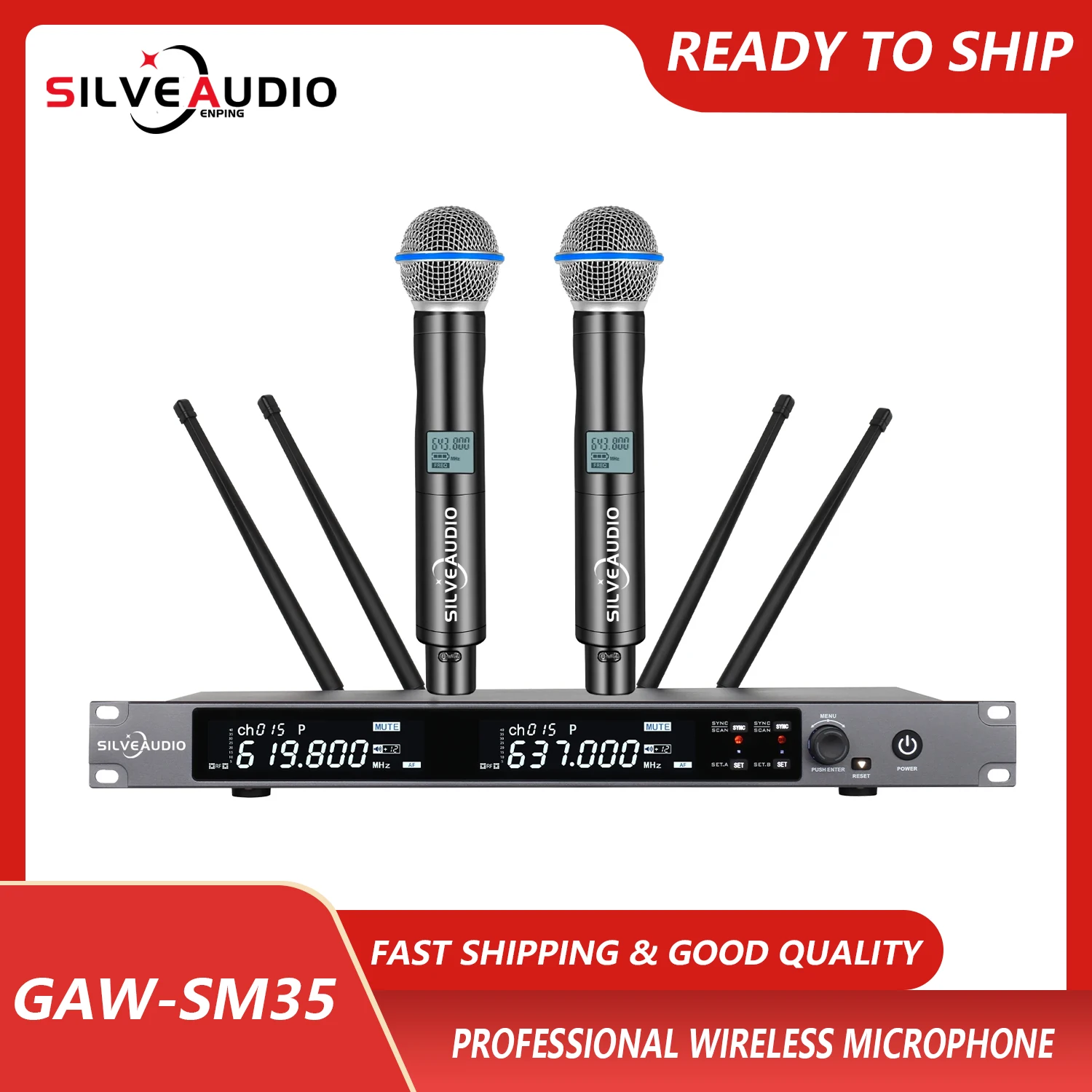 

GAW-SM35 True Diversity Stage Performance Беспроводной микрофон Чистый, высокое качество звука УВЧ-система Интервью Микрофон Stage Per