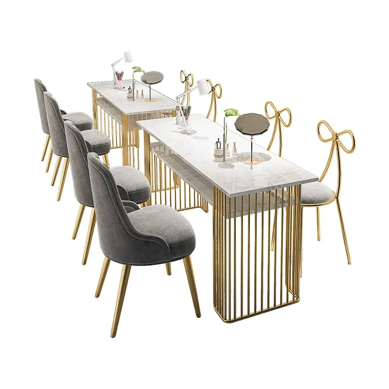 

Nail Desk Manicure Table Desk Aesthetic Salon Simple Golden Salon Manicure Furniture Tavolo Per Manicure Professionale Ongle