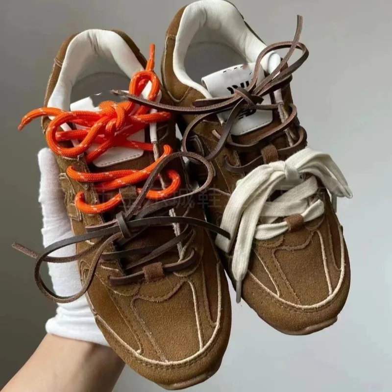 

2Pair 100cm Long Freedly Round Leather Colorful Shoelaces Combination DE Training Shoelaces DIY Sports Casual Shoes Laces Rope