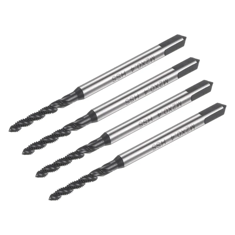 B-Est 4 ชิ้นเกลียวขลุ่ยเกลียว Taps, M2 X 0.4 ไนไตรด์เคลือบเมตริกสกรู, เหล็กความเร็วสูงเครื่อง Tapping Threading เครื่องมือ