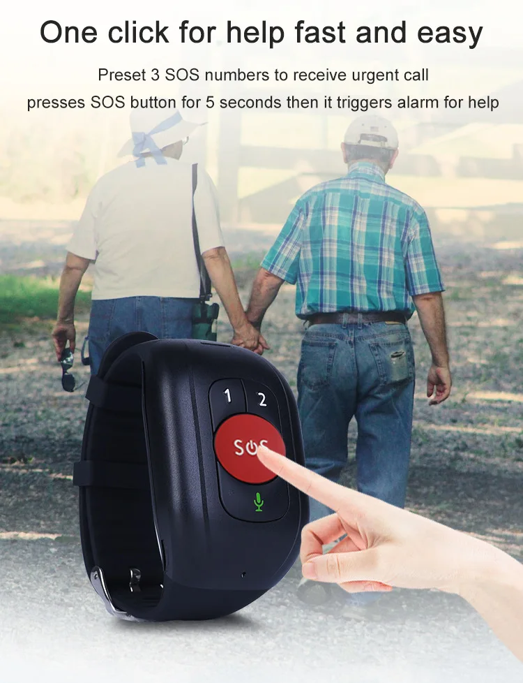 Elderly Watch For Seniors GPS Positioning SOS Phone  Sim Call Fall Detection Alarm Ringing Vibration Notice HR BP Auto Pick Up