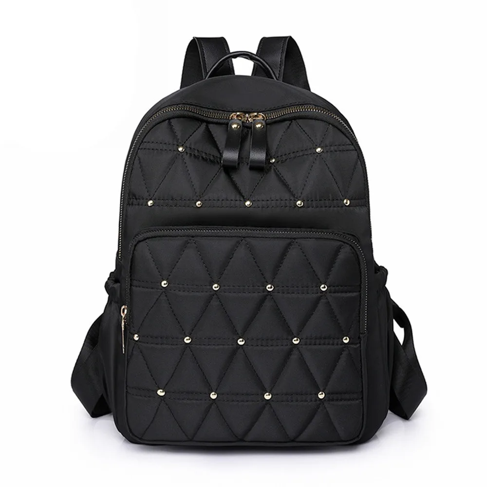 

Punk Black Travel Backpack Large-capacity Multi-Function Double-shoulder Bag Nylon Schoolbag Outdoor
