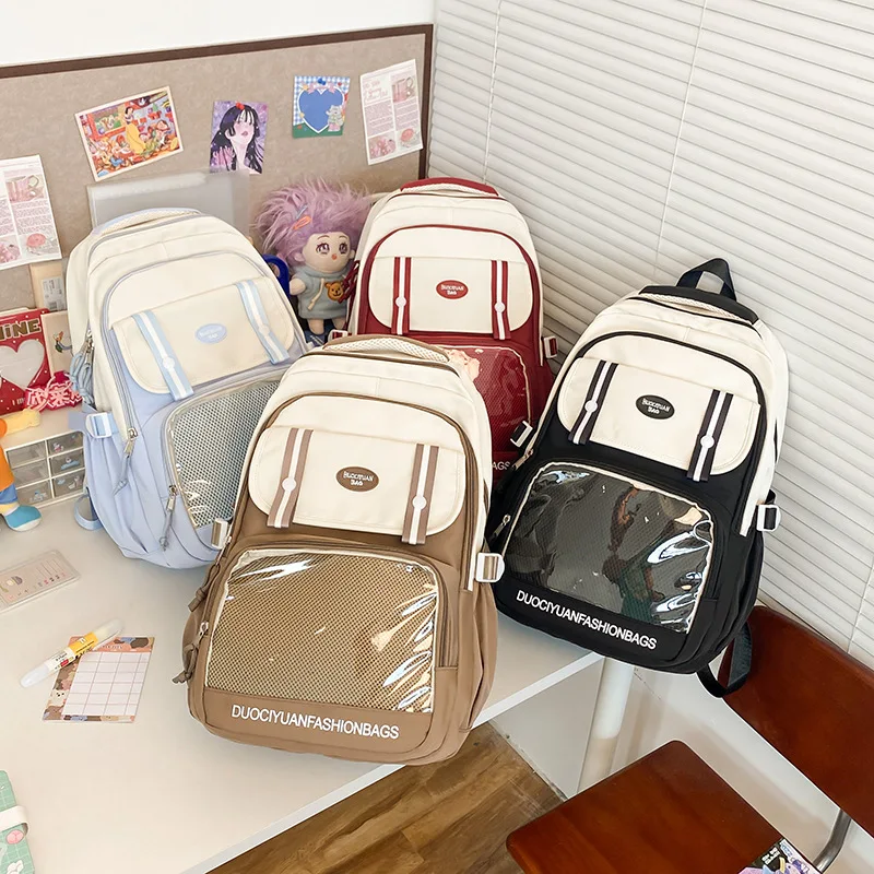 mochila-escolar-de-nylon-leve-e-transparente-com-cores-vibrantes-varios-bolsos-grande-capacidade-para-estudantes-viagens-e-deslocamentos-para-mulheres