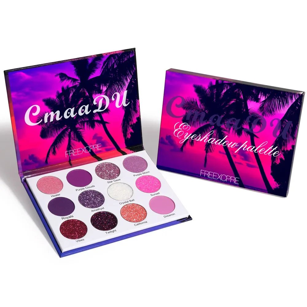 CmaaDU Nieuwe 12-kleuren Glitter Oogschaduw Palet Shimmer Metallic Schaduw Make-Up Blijvende Mineraal Poeder Oogschaduw Pallet Cosmetica