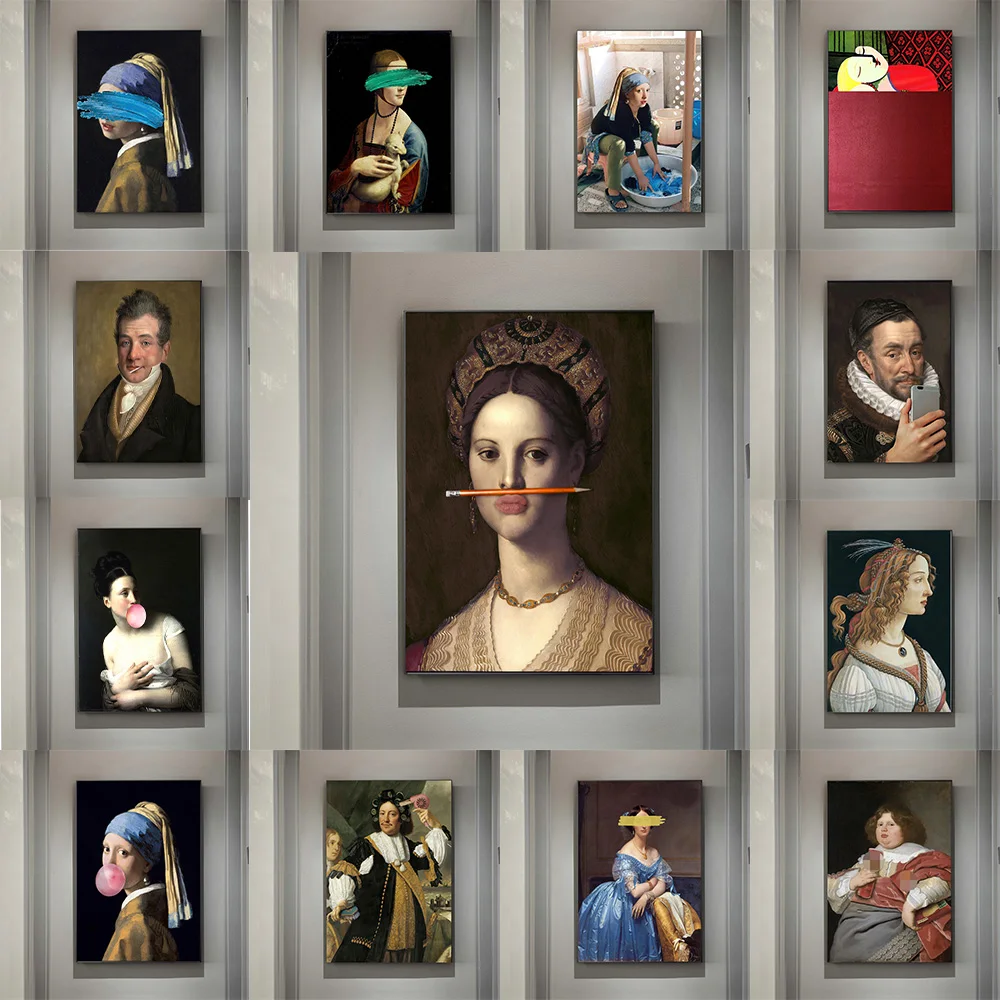 Pinturas al Óleo Clásicas Europeas sobre Lienzo, Labios Divertidos, Arte Abstracto de Paisajes, Impresiones de Arte para Pareja