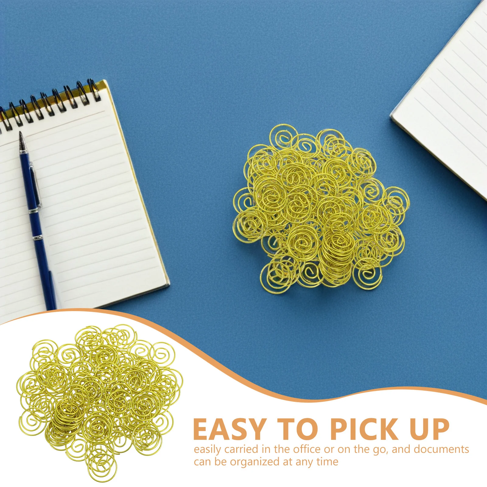 100Pcs Round Metal Paperclips Circular Wire Document Organizers Small File Clamps for Efficient Office and Planner Organization