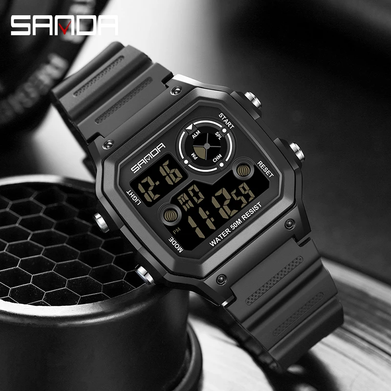 

SANDA Men's Sports Watch 50M Waterproof Military Outdoor Double Display Clock Man Watches Digital Reloj Hombre Luxury Fashion