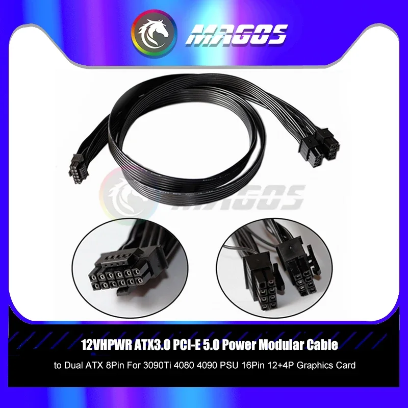 

12VHPWR Маленькая видеокарта 16P 3090Ti PCIE5.0 Провод питания RTX4090 16-контактный 12P + 4p Кабель-адаптер