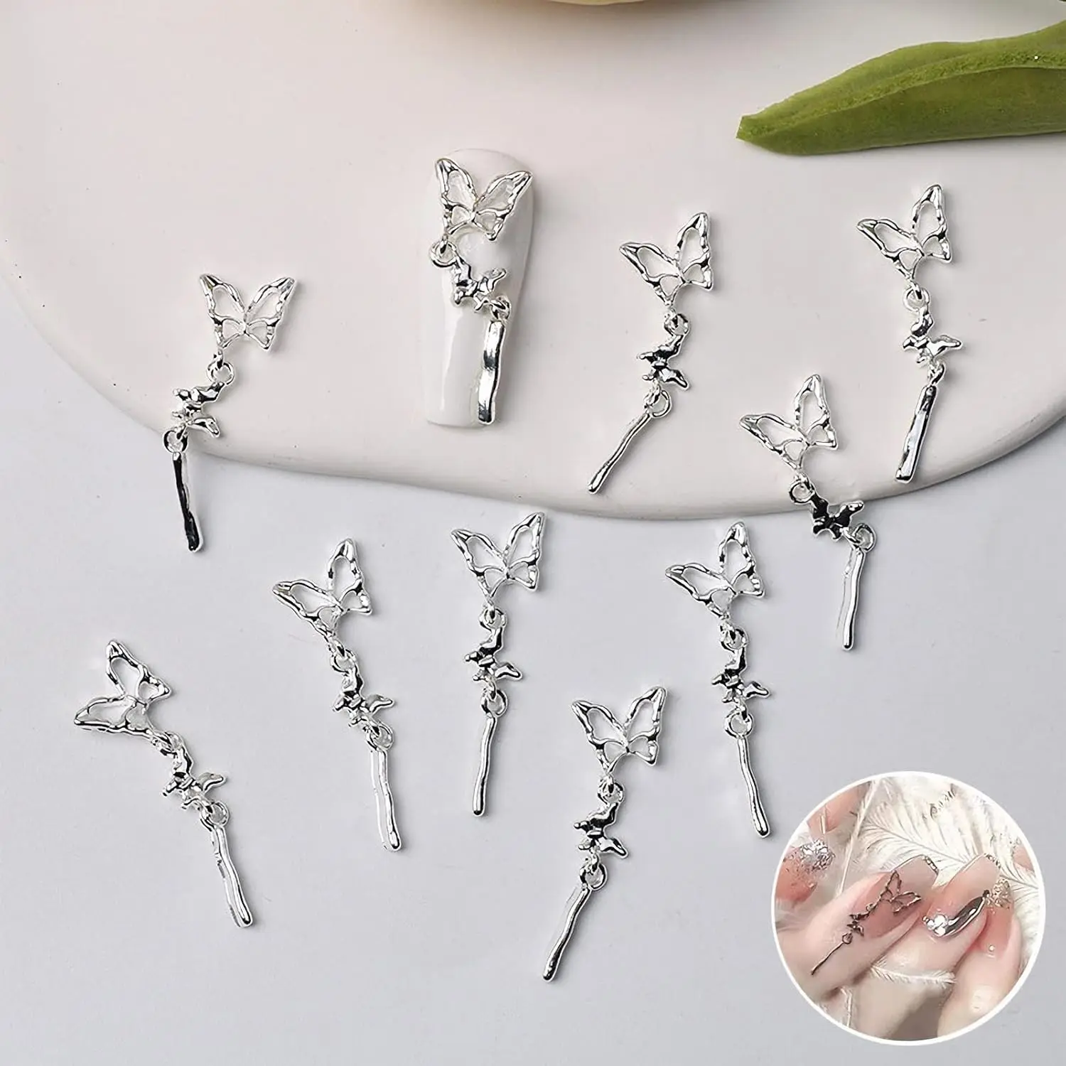 

3D Butterfly Nail Charm Acrylic Nails Butterfly Charms Women Girls Nail Art Jewels for Nails Kawaii Nail Art Charms Gems Rhine