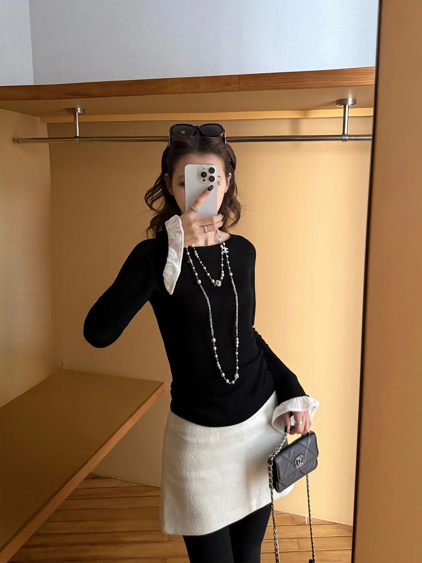 

Xzichic 00% Wool Knitted Lace Sve Top Women's Base Layer irt Color Blo Simple Sle ort Length Long Sve