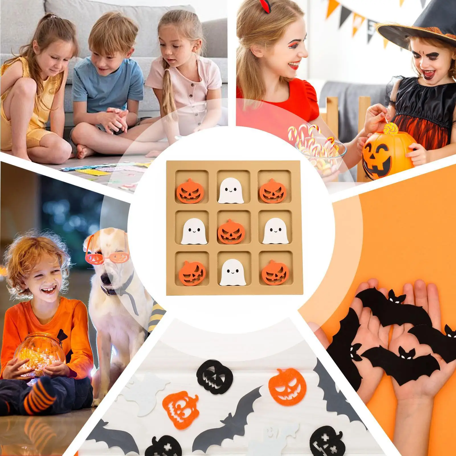 ألعاب الهالوين للأطفال الصغار من الخشب XO شطرنج مضحك التفكير تحفيز الشطرنج للأطفال والكبار سيارة طائرة الشاطئ تاريخ السفر المدرسي