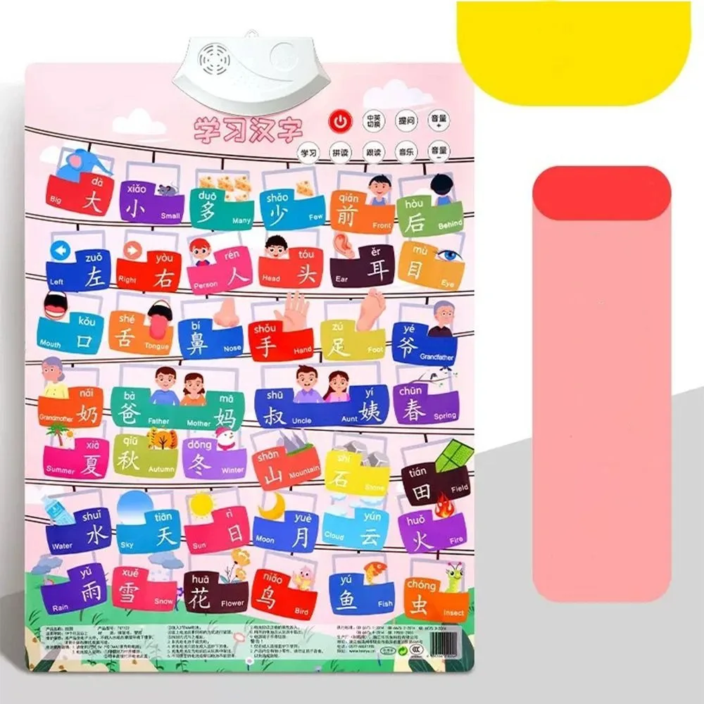 Chinese Character Chinese Phonetic  Gifts Early Education  Cognitive Enlightenment Chart Audio Book Audio Wall Chart