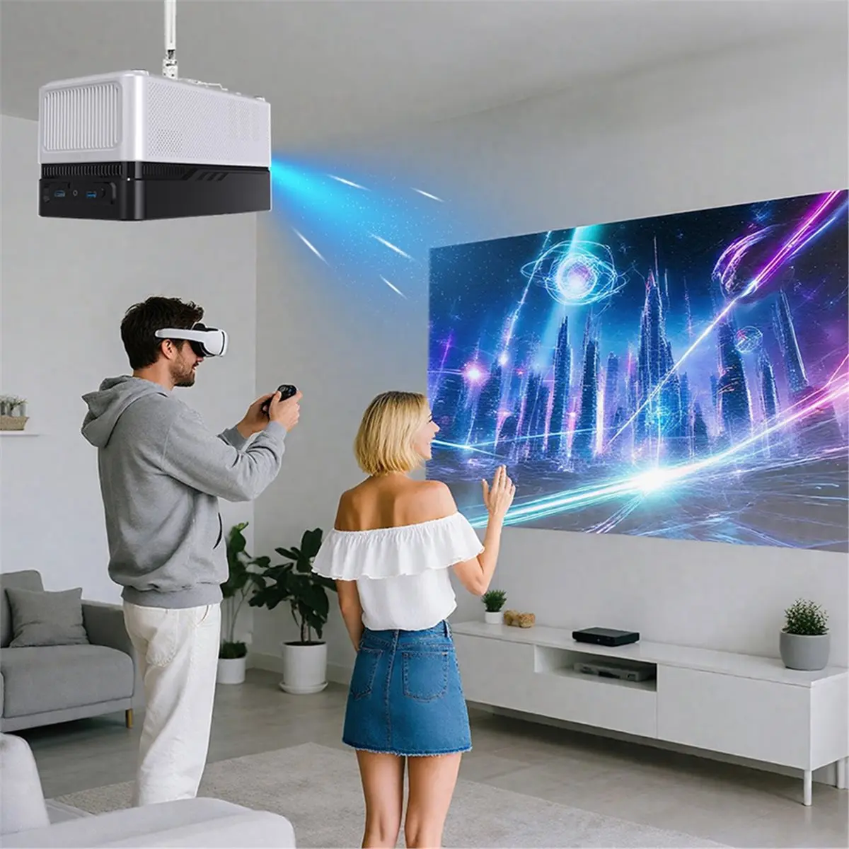 

43-65CM Projector Portable Bracket Stand Ceiling Wall Mount Adjustable Scalable Projector Accessories