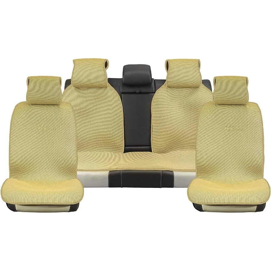 

Sojoy Full Set Car Seat Covers Universal Fit for Front and Rear Bench Seats with Headrest Support Easy to Install with NonSlip