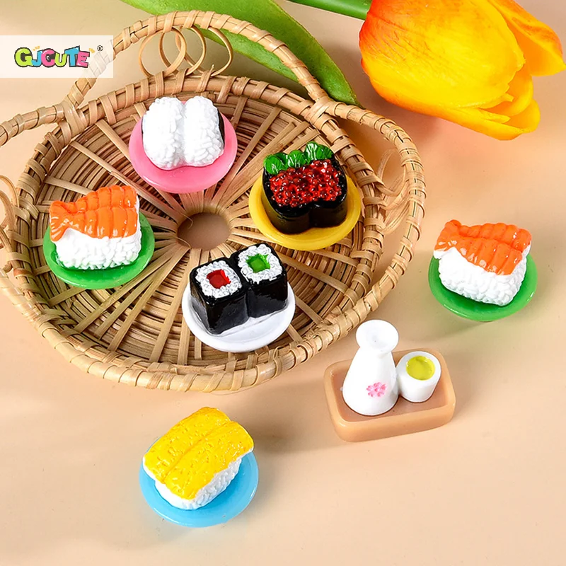 3Pcs/lot Dollhouse Simulation Sushi Model Miniature Kitchen Scene Food Decoration Dolls House Accessories Kids Play Pretend Toy