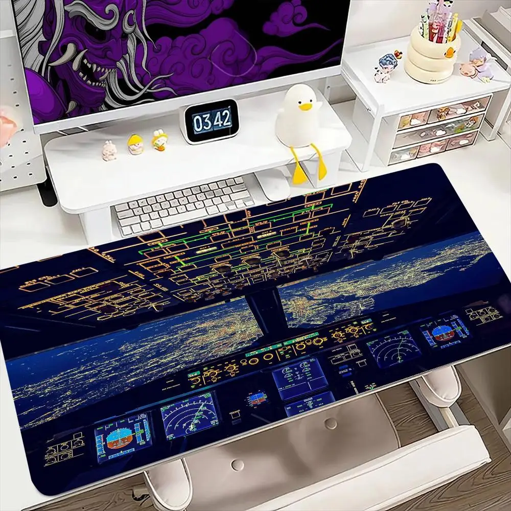 

Коврик для мыши в самолете 900x400 мм, большой игровой коврик для мыши, клавиатура, геймерский резиновый коврик против морщин, противоскользящий нижний настольный коврик