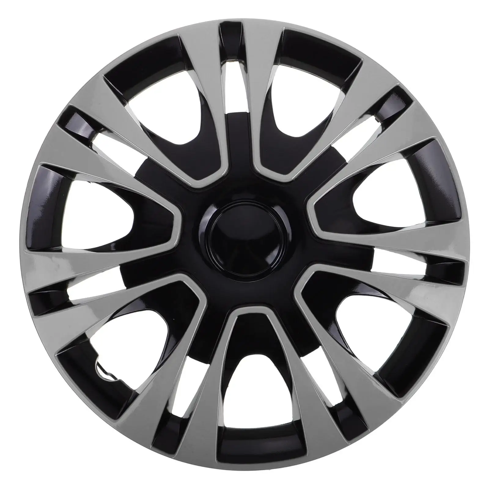 

1 Tire Hat Decoration Cover 13 Inch Universal Wheel Center Caps Black Hubcaps PP Material Waterproof Car Accessories Silver