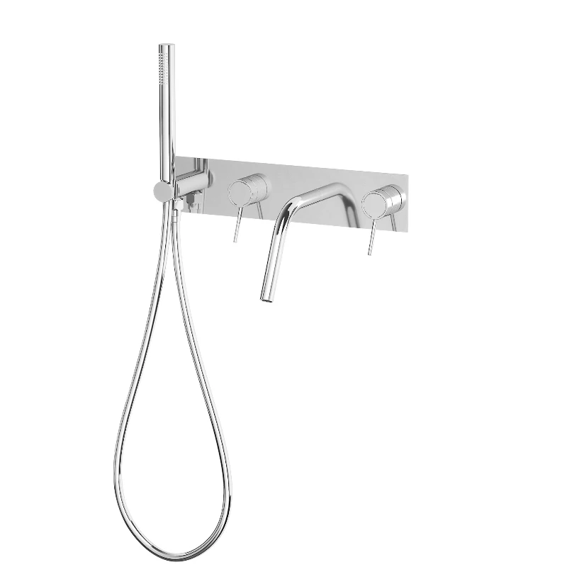 

Brushed silver nickel all copper concealed hot and cold bathtub side faucet embedded in wall wall outlet bathroom shower shower