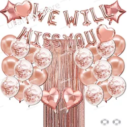 32pcs/set We Will Miss You Balloons Decor Gold Sliver Balloon Set Farewell Retirement Going Away Graduation Party Supplies