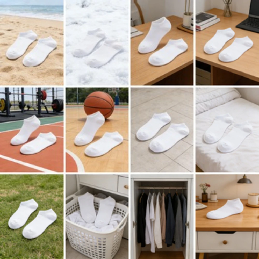 

Дышащие хлопковые носки до щиколотки, набор из 10 пар, однотонные спортивные носки унисекс для женщин и мужчин, мягкие и удобные низкие носки