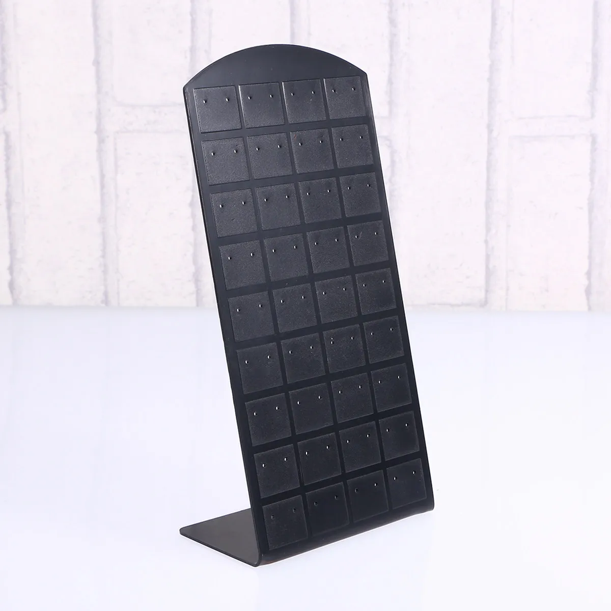 

Transparent Black Acrylic Ear Stud Display Stand Capacity 18.6cm X 8.8cm X 5.6cm Jewelry Exhibition Holder Organizing