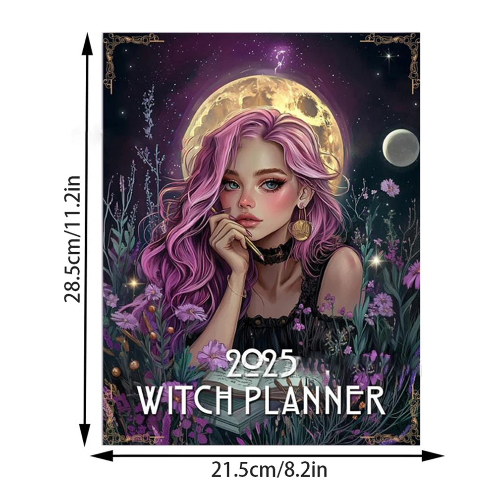 2025 Witches Weekly Planner Unique Novelty Efficient Life Planner Time Management Organiser Notebook For Work Daily Learning