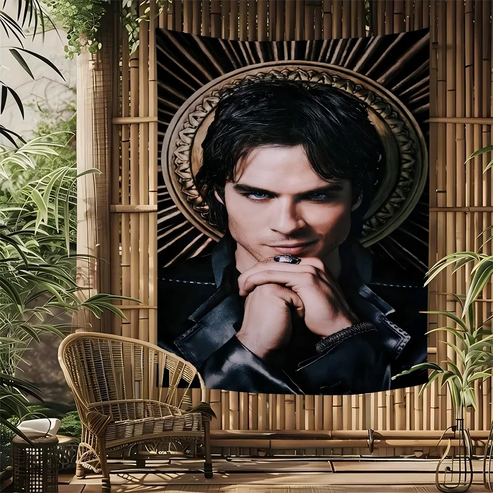 The Vampire Diaries Ian Somerhalde Printed Large Wall Tapestry Indian Buddha Decoration Witchcraft Bohemian Hippie Art Decor