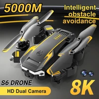 2025 NUEVO S6 Drone 5000M 8K 5G Fotografía aérea profesional HD Wifi FPV Evitación de obstáculos de flujo Helicóptero de cuatro rotores Juguete