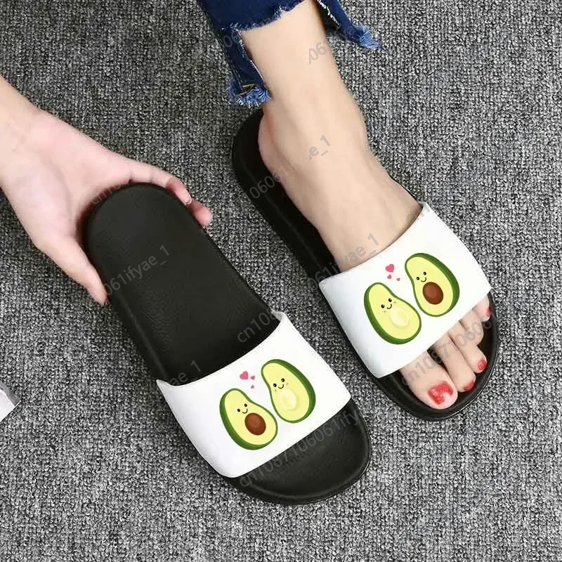 avocado slippers Women Fashion Summer lovely Cartoon Flip Flops Cartoon Fruit Women Slippers Shoes Woman Sandalias Mujer