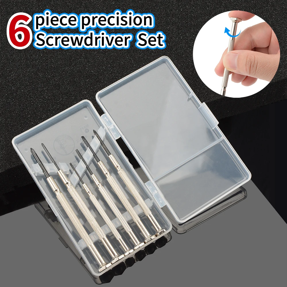 6Pcs Clock and Watch Screwdriver Set Disassembly  Home Laptop Glasses Mobile Phone Repair  Small Screwdriver Set