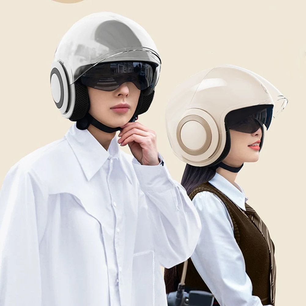 

Open Face Helmet For Scooter Motorcycle Dual Lens Sun Visor Warm Half Helmet For Bike Scooter ATV UTV Chopper for 54-61cm