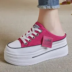 NEW Fashion Summer Sports Slippers Womens Vulcanized Shoes Flat Thick Bottom Widening Casual Breathable Sandals Slippers Middle