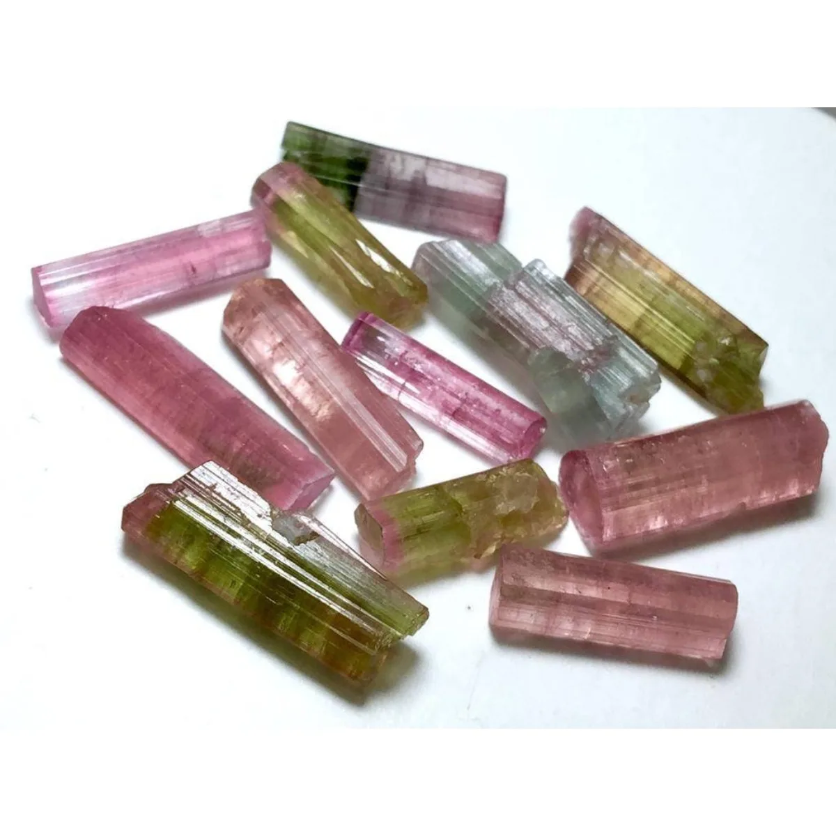 Brazilian Elbaite Crystal Samples, 10g 5-15mm Multi-Color Stones, Display Box for Desk Decor & Natural Stone Collection