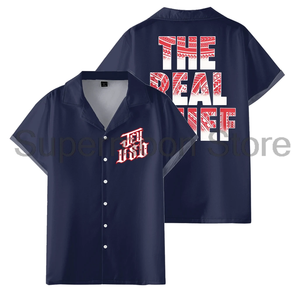 Jey Uso The Real Chief Merch camisa Unisex de manga corta con botones camisetas para hombres y mujeres ropa de calle de moda Tops