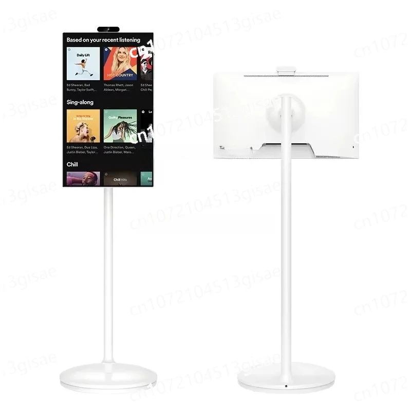 32 Inch Movable TV Capacitive  Smart Portable Full HD LED Backlit Android Display Digital Signage White Wheeled  Touch Screen view 2