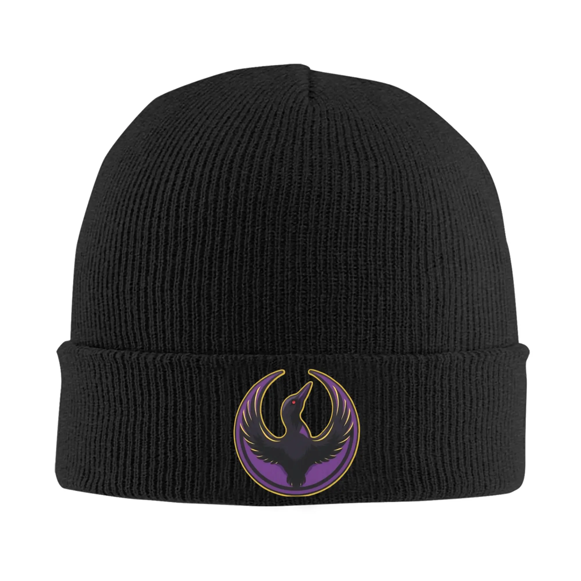 

Purple Vikings Minnesota Rebel Loon Knit Hat Beanie Hats Outdoor Head Wrap Men Unisex Bonnet Hats Autumn Graphic Retro Caps