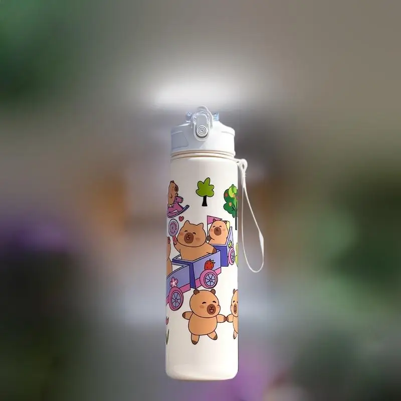 

800ml Capybara Water Bottle Cute Water Cup With Straw Travel Water Cup Large Capacity Kawaii Bottle For Boys Girls Daily Use