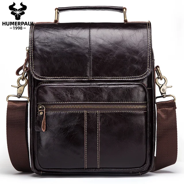 Torby na ramię męskie z prawdziwej skóry torebka w stylu Retro torba Crossbody o dużej pojemności podróżna torba torba listonoszka na ramię